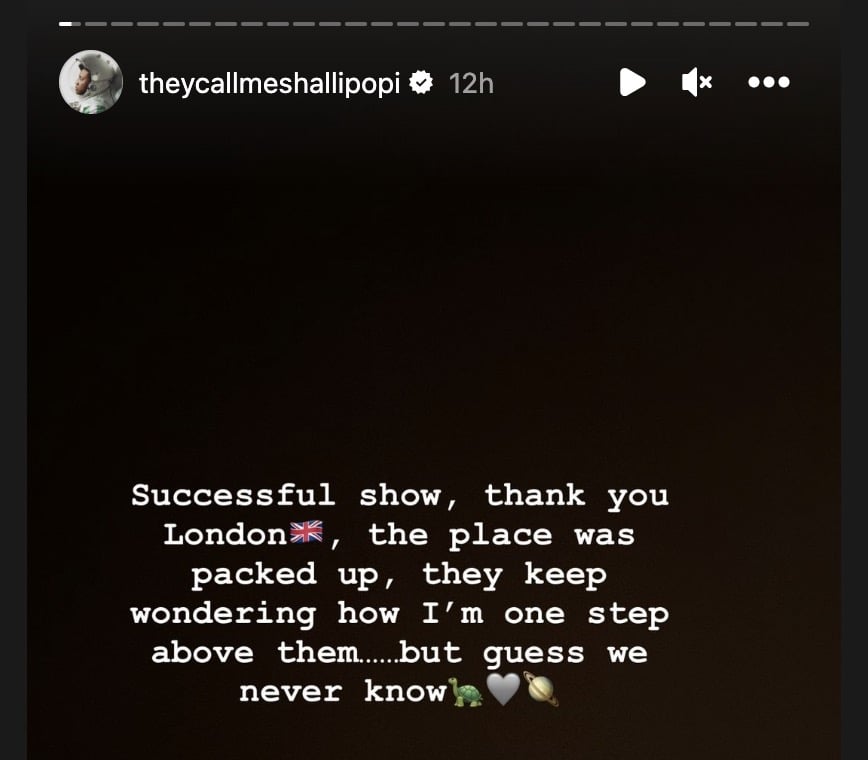 Shallipopi overjoyed as he sells out first UK show